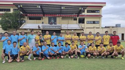 Perkuat Sinergitas, Ditresnarkoba Polda Jatim dan Wartawan Gelar Fun Football